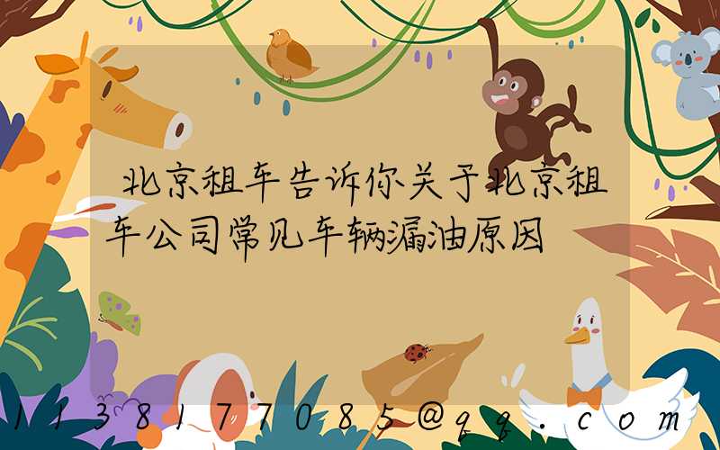 北京租车告诉你关于北京租车公司常见车辆漏油原因
