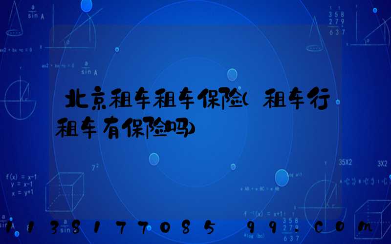 北京租车租车保险(租车行租车有保险吗)