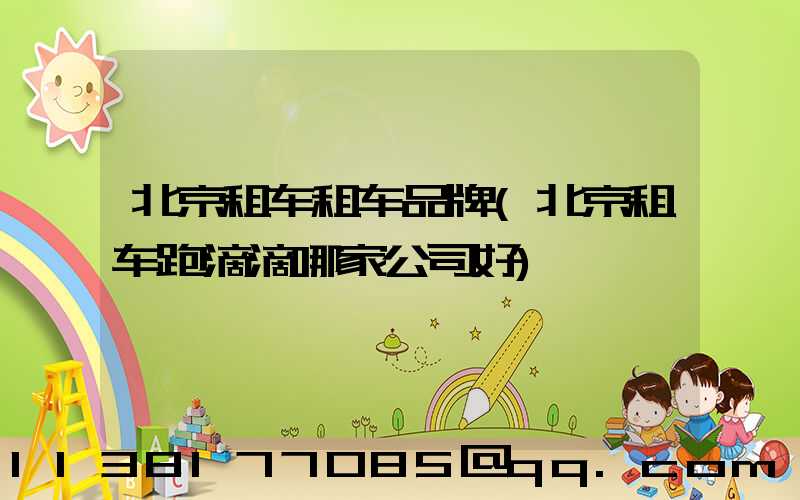 北京租车租车品牌(北京租车跑滴滴哪家公司好)