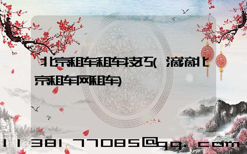 北京租车租车技巧(滴滴北京租车网租车)