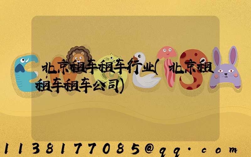 北京租车租车行业(北京租租车租车公司)