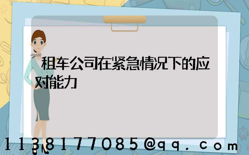租车公司在紧急情况下的应对能力