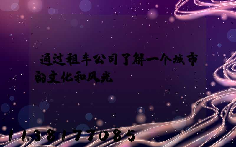 通过租车公司了解一个城市的文化和风光